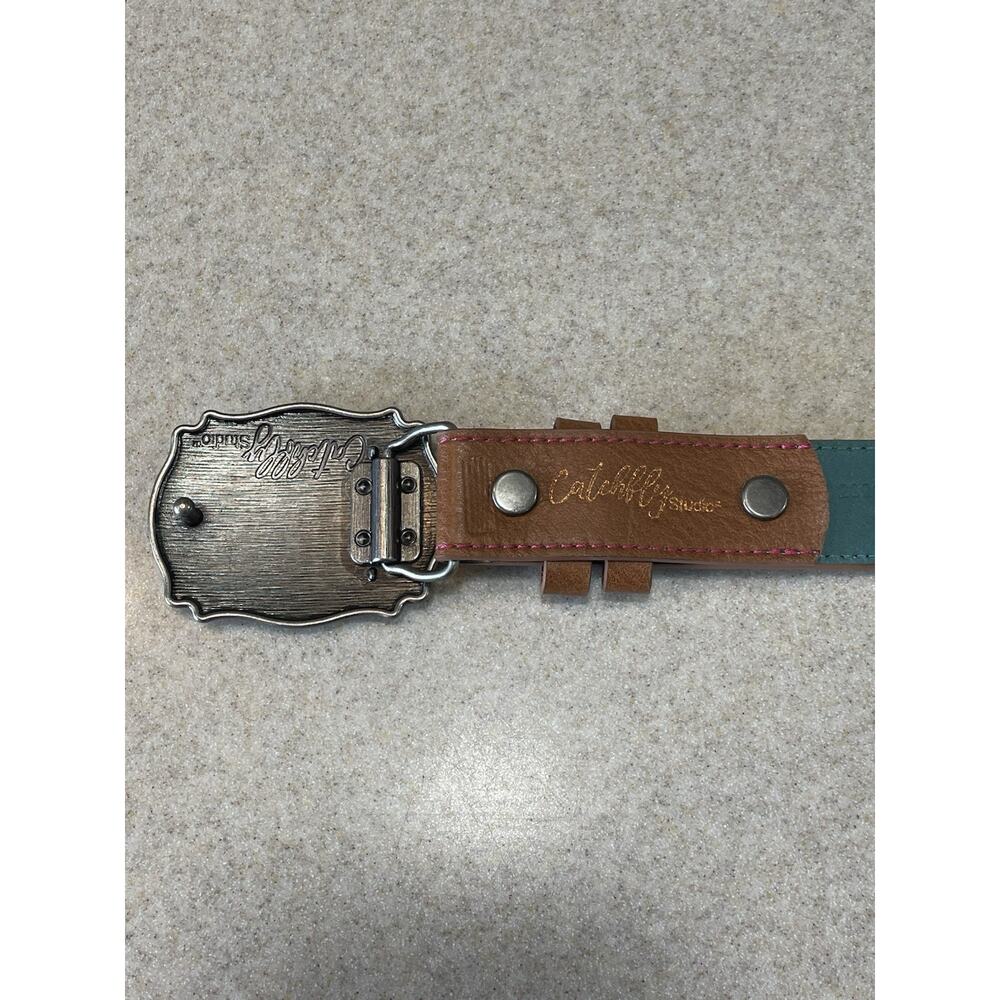 CATCHFLY Women’s Pastel Shimmer Hearts & Boots Belt Size Medium -Western Wear - Picture 3 of 10